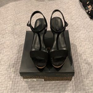 Charles David Libra Black wedge shoes size 9.5